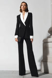 Black and White Shawl Lapel 2-Piece Business Suit
