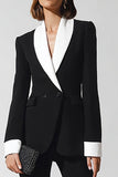 Black and White Shawl Lapel 2-Piece Business Suit
