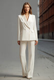 Ivory 2-Piece Peak Lapel Business Suit