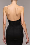 Black Mermaid Sweetheart Long Evening Dress With Slit