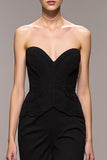 Black Mermaid Sweetheart Long Evening Dress With Slit