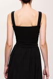 A-Line Black Spaghetti Straps Evening Dress