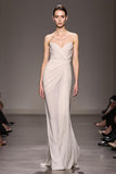 Ivory Sweetheart Ruched Sheath Evening Dress