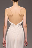 Ivory Sweetheart Ruched Sheath Evening Dress