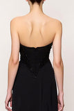 Black Sweetheart Sheath Evening Dress With Slit