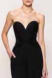 Black Sweetheart Sheath Evening Dress With Slit