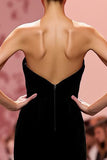 Black Strapless Mermaid Evening Dress With Back Zipper