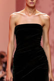 Black Strapless Mermaid Evening Dress With Back Zipper