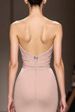 Champagne Strapless Mermaid Evening Dress