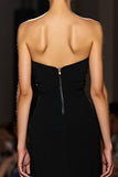 Black Strapless Sheath Long Evening Dress