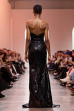 Sparkly Black Strapless Sheath Evening Dress