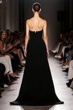Black Strapless Long A Line Evening Dress