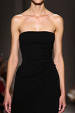 Black Strapless Long A Line Evening Dress