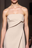Ivory Strapless Sheath Evening Dress with Slit