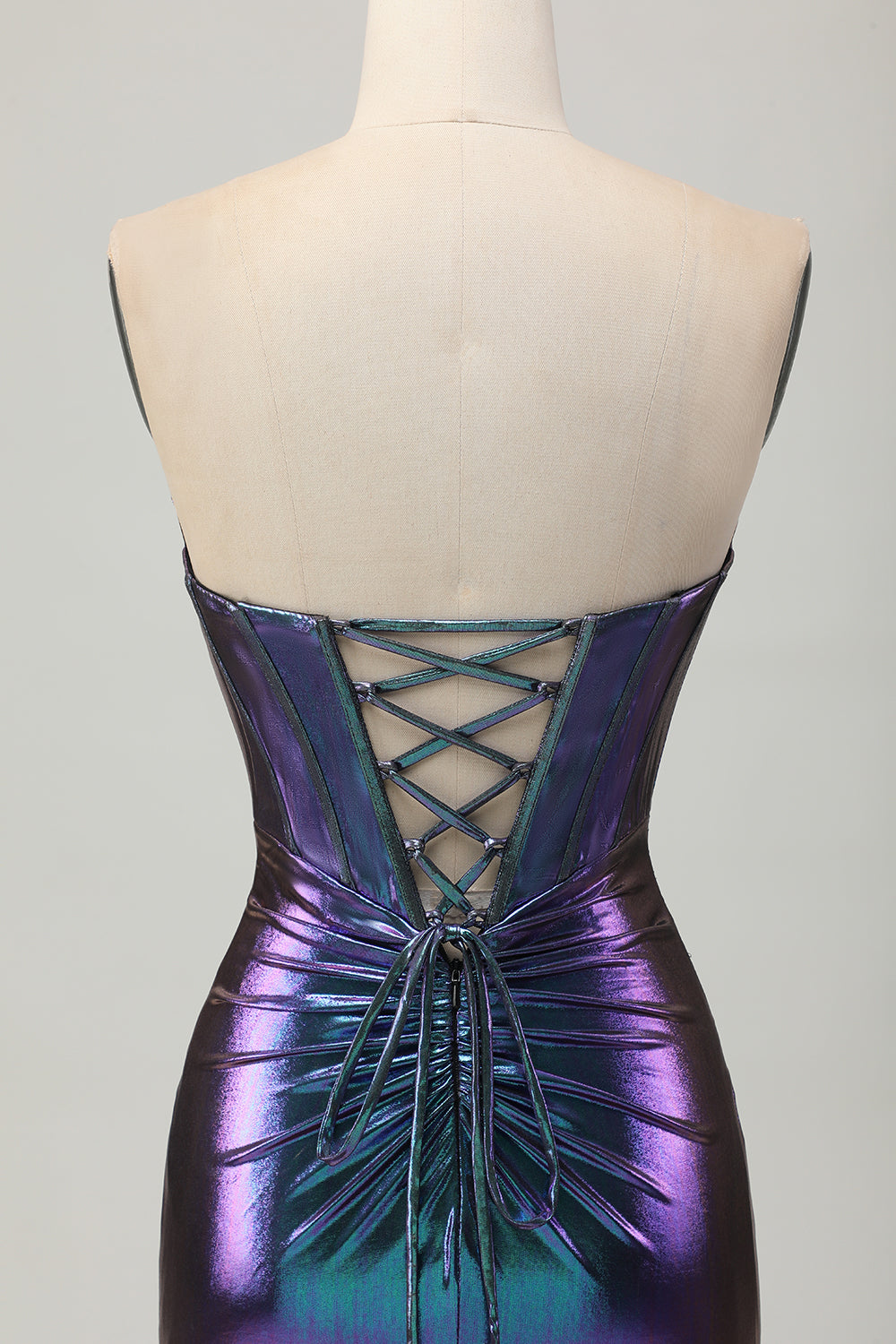Berylove Women Tight Strapless Homecoming Dress Metallic Keyhole Blue Purple Corset Cocktail Dress with Lace Up Back Berylove Women Tight Strapless Homecoming Dress Metallic Keyhole Blue Purple Corset Cocktail Dress with Lace Up Back