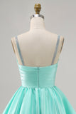 Fuchsia A Line Satin Homecoming Dress with Beading