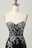 Sparkly Black Silver Bodycon Homecoming Dress