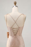 Champagne Bodycon Corset Satin Homecoming Dress with Bow