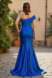 Royal Blue Mermaid One Shoulder Ruched Mother Of The Bride Dress