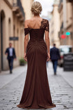 One Shoulder Black Mermaid Appliqued Mother Of The Bride Dress