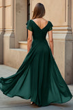 Black A-Line Ruched Mother Of The Bride Dress