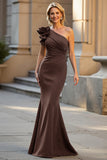 One Shoulder Mermaid Black Long Mother Of The Bride Dress