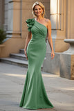 One Shoulder Mermaid Black Long Mother Of The Bride Dress