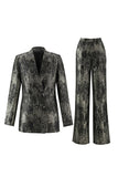 Black and Gold 2-Piece Peak Lapel Women Prom Suits