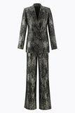 Black and Gold 2-Piece Peak Lapel Women Prom Suits