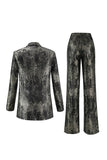 Black and Gold 2-Piece Peak Lapel Women Prom Suits