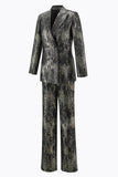 Black and Gold 2-Piece Peak Lapel Women Prom Suits