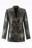 Black and Gold 2-Piece Peak Lapel Women Prom Suits