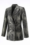Black and Gold 2-Piece Peak Lapel Women Prom Suits