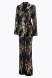 Sparkly Black 2-Piece Peak Lapel Slim Fit Women Prom Suits