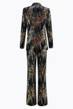 Sparkly Black 2-Piece Peak Lapel Slim Fit Women Prom Suits