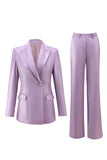 2-Piece Peak Lapel Wisteria Women Prom Suits