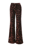 Coffee Sequin 2-Piece Peak Lapel Women Prom Suits With Sash