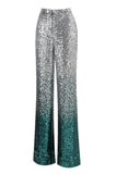 Sparkly 2-Piece Silver and Peacock Peak Lapel Women Prom Suits