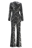 Sparkly 2-Piece Black Peak Lapel Women Prom Suits