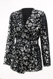 Sparkly 2-Piece Black Peak Lapel Women Prom Suits