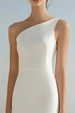 Mermaid Ivory One Shoulder Engagement Dress