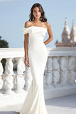 Mermaid Ivory One Shoulder Long Engagement Dress