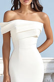 Mermaid Ivory One Shoulder Long Engagement Dress