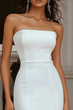 Strapless Ivory Tight Engagement Dress with Ruffles