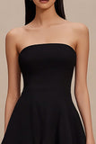 Simple A-Line Strapless Little Black Dress
