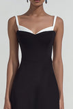 Simple Sheath Black Semi-Formal Dress