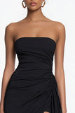 Strapless Bodycon Little Black Dress With Sash