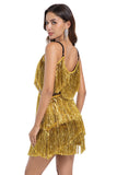 Tiered Fuchsia Fringed Sheath Homecoming Dress