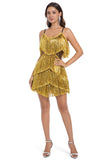 Tiered Fuchsia Fringed Sheath Homecoming Dress