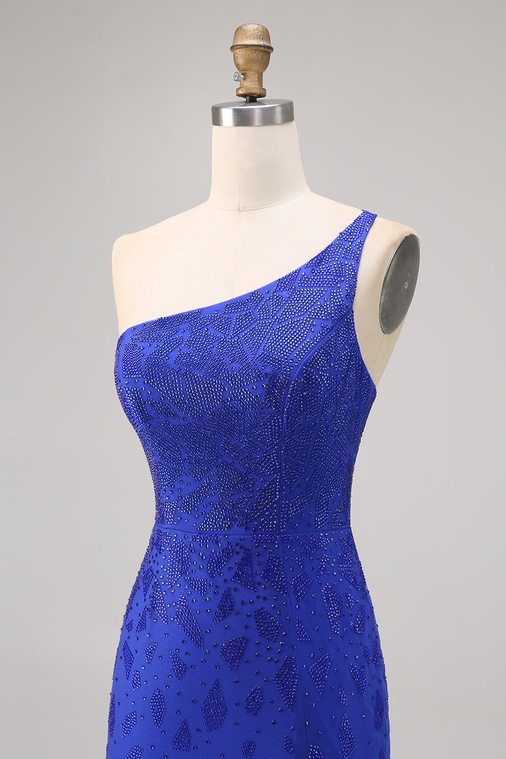 Berylove Women One Shoulder Homecoming Dress Beaded Royal Blue Tight Cocktail Dress Berylove Women One Shoulder Homecoming Dress Beaded Royal Blue Tight Cocktail Dress